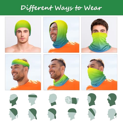 Image of Geyoga 6 /9 Pcs Summer UV Protection Cooling Neck Gaiter Scarf Face Clothing Neck Gaiter Mask Sunscreen Breathable Bandana