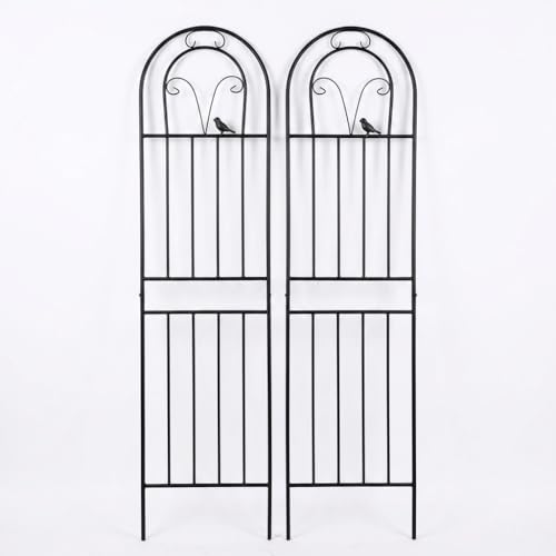 FJMQHU Enrejado Metal para jardín, Soporte Hierro para Plantas trepadoras y Flores, coración Exterior, Negro