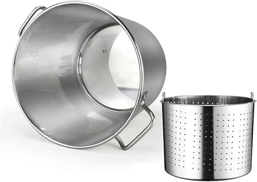 Olla de acero inoxidable de 27 qt/45 qt/63 qt, olla para hervir mariscos, vaporera para cangrejos, freidora de pavo, olla para cocinar pasta, utensilios de cocina para el hogar, restaurante y cocina