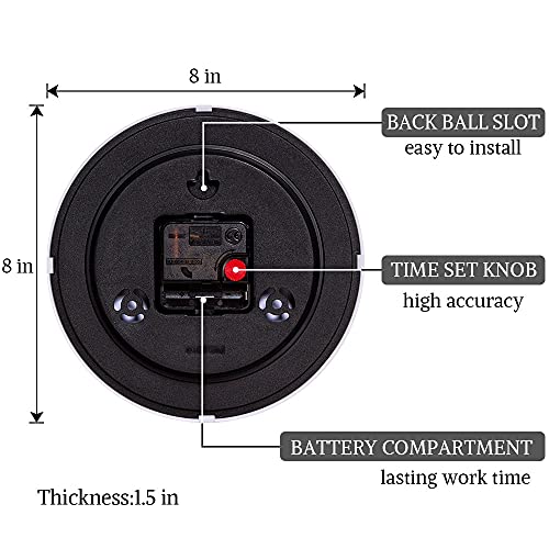 Sac Smarten Arts 8" Silent Quartz Wall Clock Non-Ticking Digital Silver Wall Clocks #TOP3