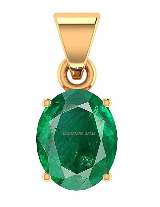 Certified 8.00 Ratti Green Natural Emerald Loose Gemstone Panna Pendant Locket for Men and Women