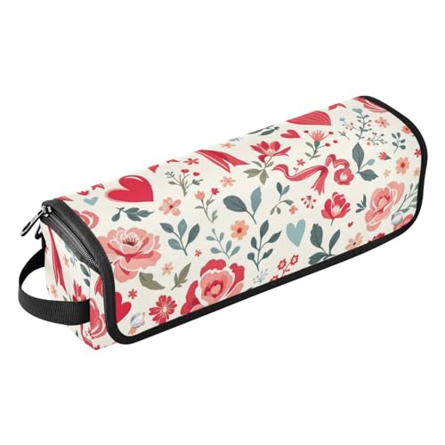 Bolsa de viaje para herramientas de cabello con tapete removible resistente al calor, organizador portátil para rizador, plancha, secadora de cabello, patrón femenino estándar miniatura 1