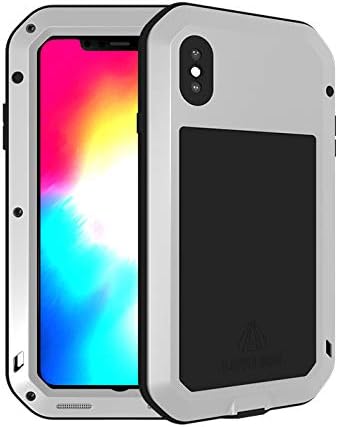 Love Mei Powerful Case For iPhone Xs Max Premium Waterproof Shockproof Aluminum Case Cover for iPhone Xs Max (Silver)