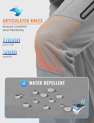 Rdruko Men's Snow Pants Waterproof Insulated Winter Hiking Pants Snowboard Fleece Lined Softshell Ski Pants3