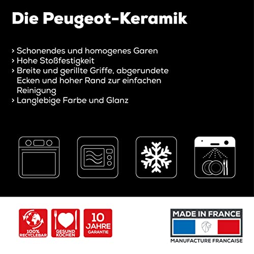 PEUGEOT, Square Ceramic Baking Dish, 21 cm (Including Handles) x 16.3 cm x 5.4 cm, Capacity: 1.1 L, 10 Year Guarantee - Image 4
