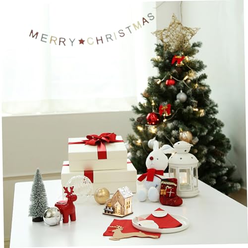 Christmas Village Sets 3pcs bois illuminé pour scène de Noël miniature - 6