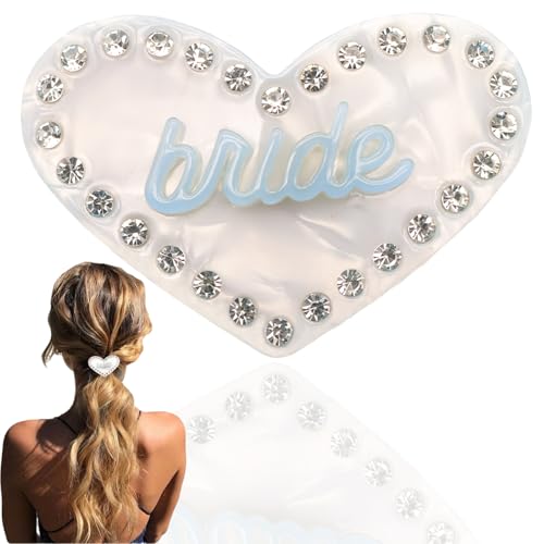 Pinza para cabello novia con brillo y diseño corazón miniatura 1