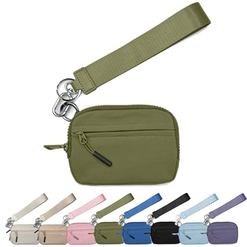 The Iris Wallet 2nd Gen, The Iris Wallet Women, Wristlet Wallets For Women With Id Window/Hand Strap (Army Green)