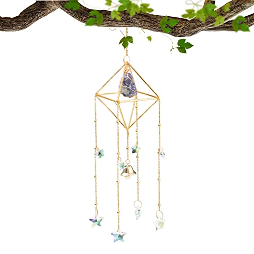 Sinos de Vento Apanhador de Sol | Windchime de cristal natural para interior exterior | Sino de Vent