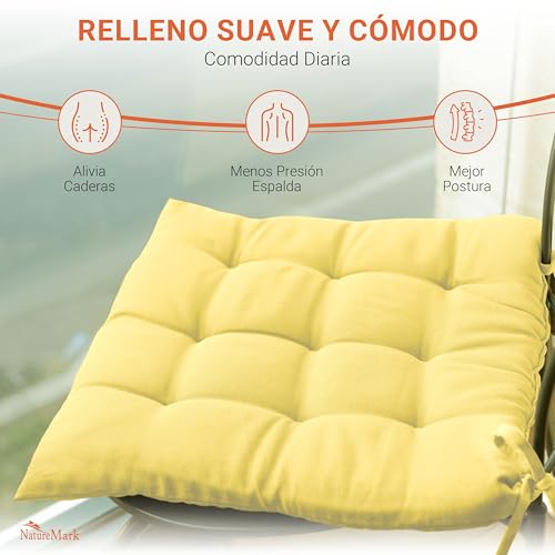 Cojines para sillas con lazos decorativos para terraza exterior e interior 40x40 6