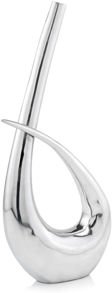 Modern Buffed Aluminum Abstract Table Vase