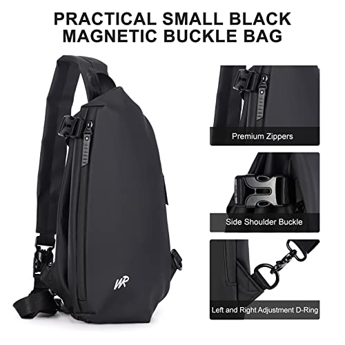 Sunmop Small Sling Bag Crossbody Backpack Shoulder Bag For Men, Waterproof Hiking Daypack For Men,Fashionable Chest Fanny Pack Travel Running Cycling Sports,Carrying All Phones，Black #TOP5