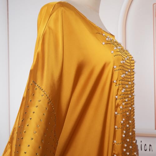 HD African Dresses for Women Fashion Beading Rhinestone Kaftan Maxi Dress2