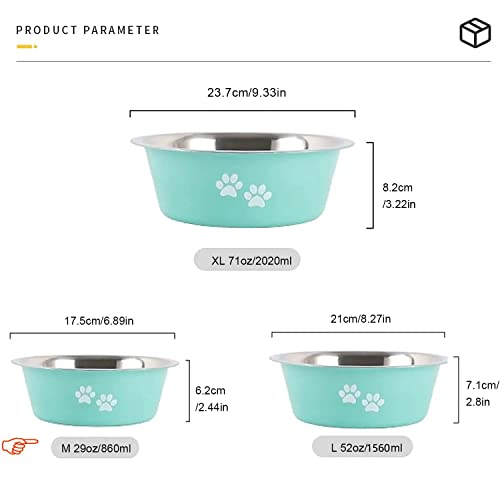 Yudansi Dog Bowls 2 Pack Small Medium Dogs Feeding Bowls Food Water Bowls With Non-Slip Silicone Sole, Stainless Steel Dog Dishes Elevated Raised Pet Feeder(3.6 Cups) #TOP3