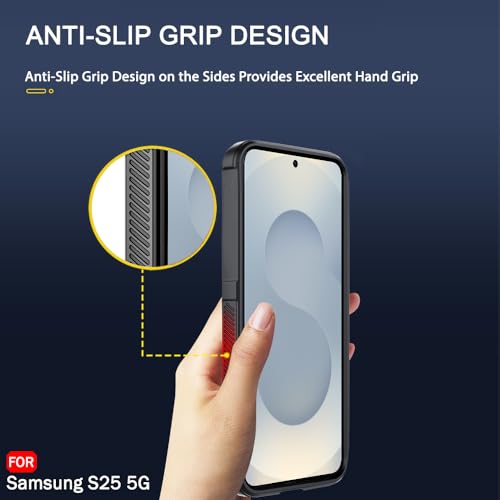 Image of TheGiftKart Liquid Silicon Back Cover Case for Samsung Galaxy S25 5G | ShockProof Military Grade Protection | Micro-Fibre Cloth On Inner Side | Anti-Slip Grip Back Case for Samsung S25 5G (TPU, Black)