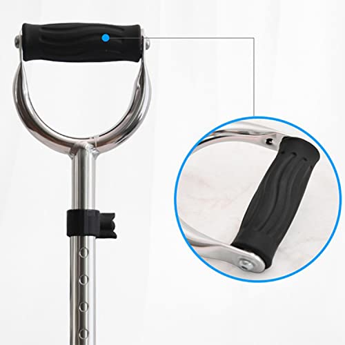 Bastón cuádruple ajustable con 4 patas para mayor estabilidad, bastón de aluminio ligero para personas mayores, ayuda a la movilidad para personas mayores con mango en forma de U para mayor comodidad