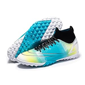 Voetbalschoenen Jongens,Buitenshuis Sport Voetbalschoenen voor Kinderen,Comfortabel Ademend TF Jeugdvoetbalschoenen,Antislip,voor Kindertraining (Color : Blue, Size : 34 EU)