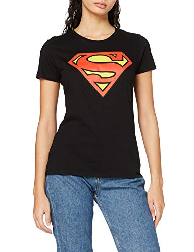 Superman Logo Camiseta, Negro (Black Black), 36 (Talla del Fabricante: Small) para...