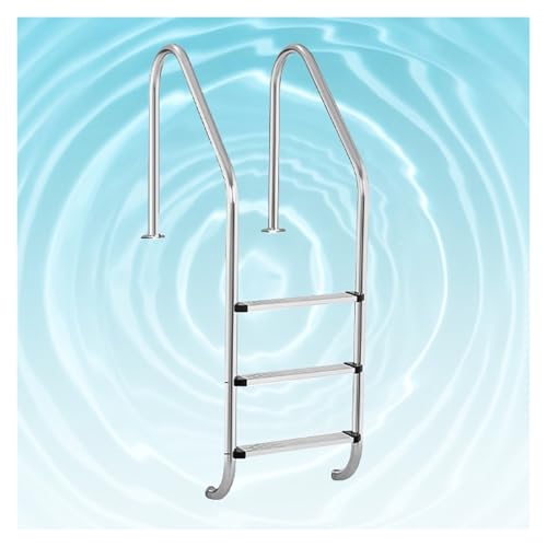 Escalera para piscina con 3 peldaños de acero inoxidable miniatura 1