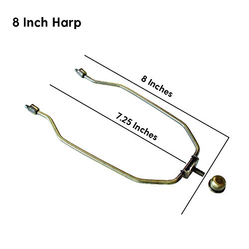I Like That Lamp Complete Lamp Harp Set (1 Pack) - Antique Brass 8” Harp (Suitable For 9" To 10" Lampshade) - Includes Harp, Saddle Holder Base & Finial - Harp Converter For Table And Floor Lamps #TOP2