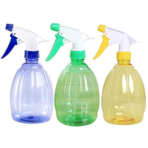 payanwin Pack of 3-12 Oz Empty Plastic Spray Bottles - Attractive Vibrant Colors - Multi Purpose Use Durable BPA Free Material,500ml
