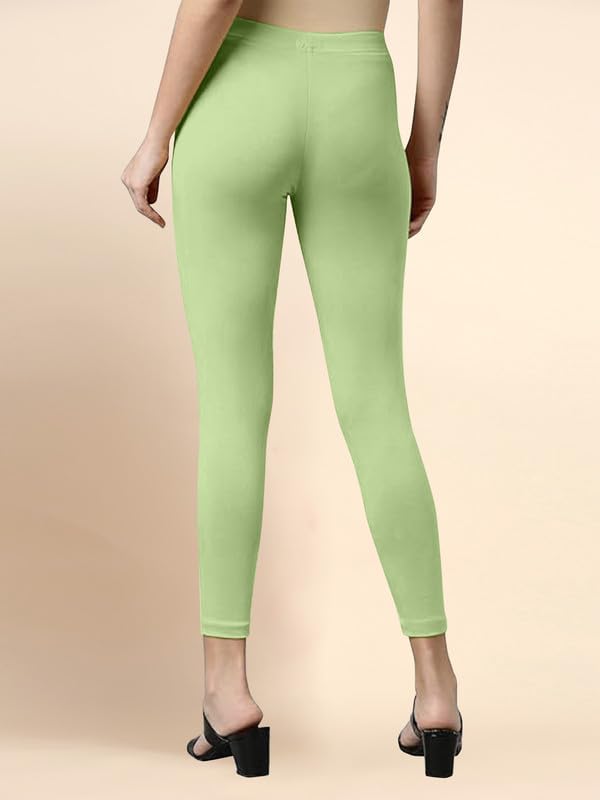 Image of TRENDMALLS Women's Microfiber Elastane Stretch Soft Cropped Leggings with Ultrasoft Waistband for Women