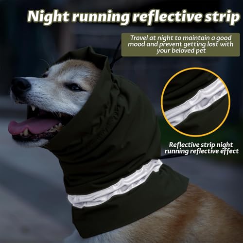 Hundehaube Wintermütze Ohrenschützer, Beruhigende Ohrenschützer, Ohrenschützer für Hunde, Wasserdicht Hündohr Muffs, Schneefest, Regenfest und Kältefest Haustier Warme Ohrenschützer (Armeegrün, M)