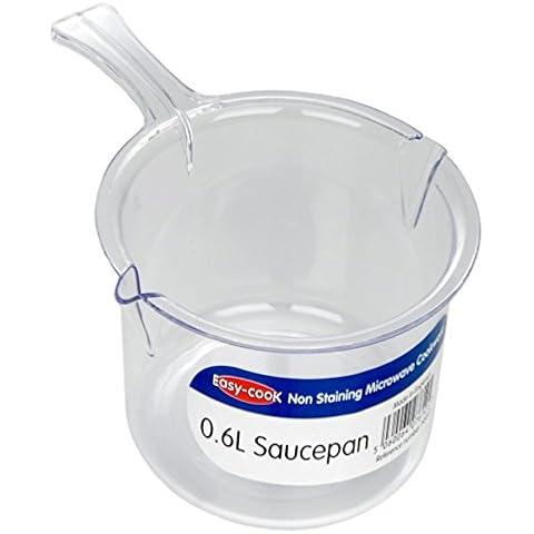 Easy Cook 0.6 Litre Polly Carbonate Microwave Sauce Pan, Clear Cover