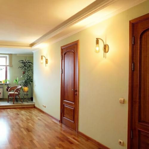 Aplique pared interior sofisticado estilo retro vintage con acabado metálico dorado duradero 5