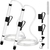 Hgkeke 2Pcs 14” Auto Siphon with 5.5FT Food-Grade Silicone, Beer Wine Siphon Pump fit Liquid Transfer, Effortless Bottling Fermentation Mead HomeBrew Making Small Batches(Black Tubing Clamp)