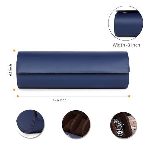 Image of THE CASE PU Leather Premium Smart Watch Case for Men & Women For 5 Slots Watch Roll Organizer