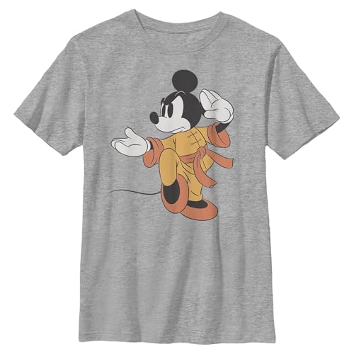 Disney Characters Kung Fu Mickey Boy's Heather Crew Tee