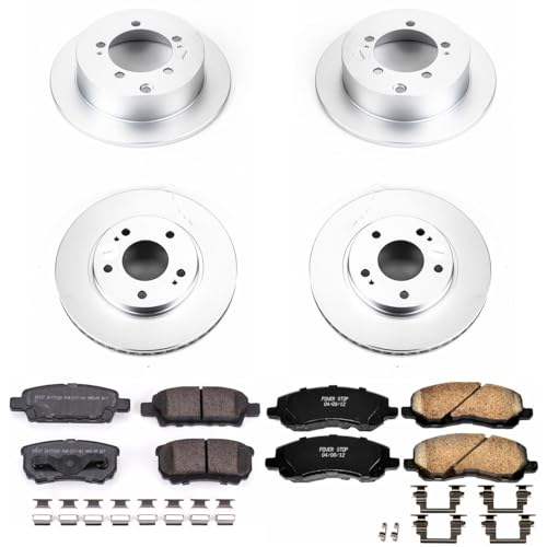 Image of PowerStop Z17 Brake Pad & Fully Coated Rotor Kit Front & Rear CRK1682