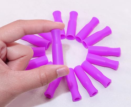 Cubiertas de silicona para pitillos 16 unidades grandes morado miniatura 2