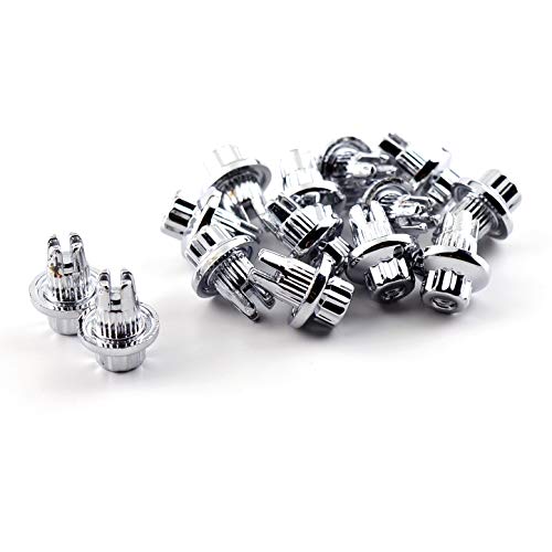 steel.frame.motor 50pcs Wheel Rim Rivets Hole 7.6mm/0.3in Replacement ABS Plastic Chrome Silver