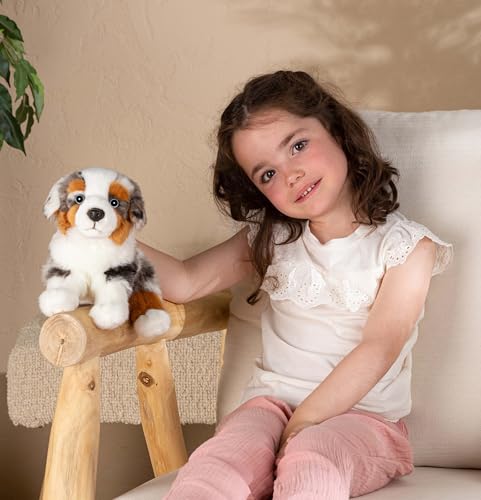 GIPSY TOYS - Sitzender Hund 25 cm Australischer Schäferhund - Kuscheltier für Kinder - In 8 verschiedenen Modellen erhältlich - 071523