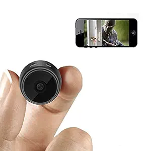 TECHNOVIEW Spy Mini Camera with Audio and Video Live Feed WiFi with Cell Phone App Wireless Recording 1080P HD Cam Wireless with Night Vision and Motion Detection Built-in Battery (Black)