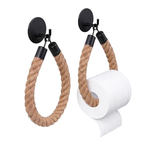 Support Papier WC, Porte-Papier Toilette en Fibre Naturelle Non Teinte, Porte-Serviettes, sans...