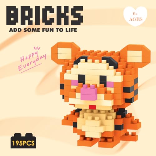 Image of JOY JUNCTION Tiger Theme Orange Mini Blocks DIY Building Blocks Toy for Kids, Smart Activity for Kids, Birthday Gift Ideas for 6+ | Fun Activity Toy 195 Pcs Interlocking Blocks Set