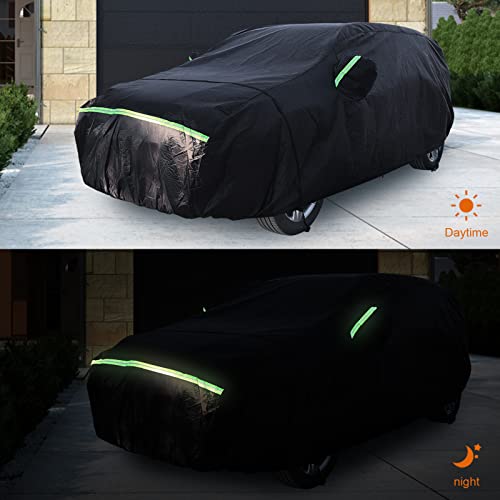 Image of Waterproof Car Cover Compatible with 2002-2025 Honda CR-V, Black Car Cover with Inner Cotton & Safety Lock for Snow Rain Dust Hail Sun Protection