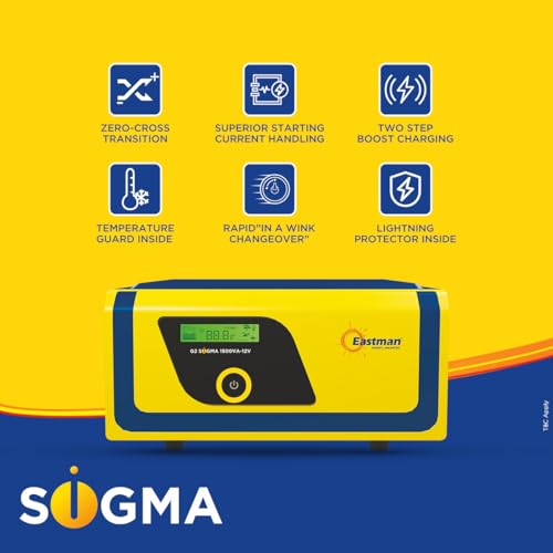 Image of EASTMAN ENERGY Sigma 1500VA /12V Square Wave Home UPS | Inverter for Home, Office & Shops | 36 Months Warranty, 10 Years Warranty On Transformer