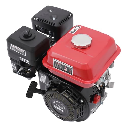 7.5 PS 4-takt Benzinmotor, Go-Karts Motor Einzylinder Standmotor mit Luftkühlsystem, 4000W 208CC 3600 U/min, Tragbarer Antriebsmotor mit Alarm für Wasserpumpen Generatoren Go-Karts, Minibikes