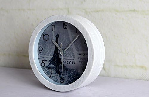 Amazon 黒い数字 エッフェル塔 英語背景 木目調置き時計 目覚まし時計 デスククロック キッチンブラシ オンライン通販