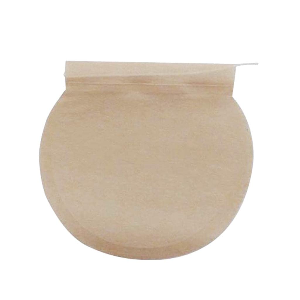 ATORSE 100 Pieces Empty Tea Filter Bags Loose Herbs Teabag with Drawstring Natural Color_Circle_6X8Cm|Home & Garden|Food & Beverages|Tea