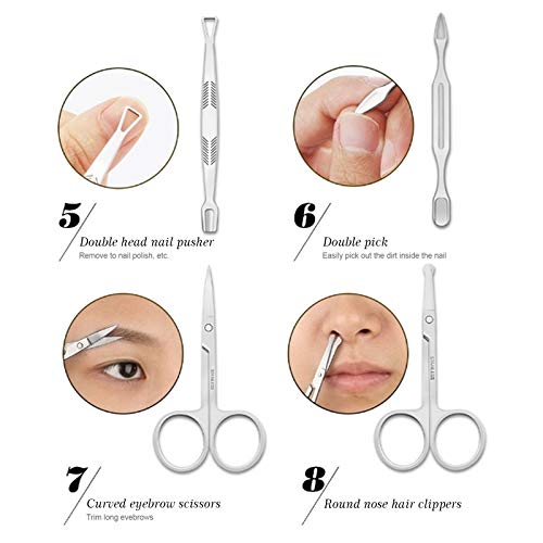 Zestaw do strzyżenia paznokci 23 szt./Zestaw do manicure Pedicure Zestaw klipsów do paznokci Zestaw do brwi do manicure do manicure Pedicure (kolor : niebieski)