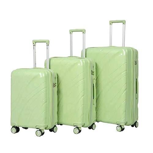 Luggage 3 Piece Set,Lightweight Carry-on Suitcase,Luggage Suitcase Set,Adjustable Gear Lever,with Spinner Wheels for Women, Blue (Green)