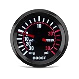 DriSentri Automotive Turbo Boost Meter, 2' 52mm LED 0~30in.Hg / 0~30PSI Turbo Boost Gauge Meter with Sensor for Car Boat Truck ATV