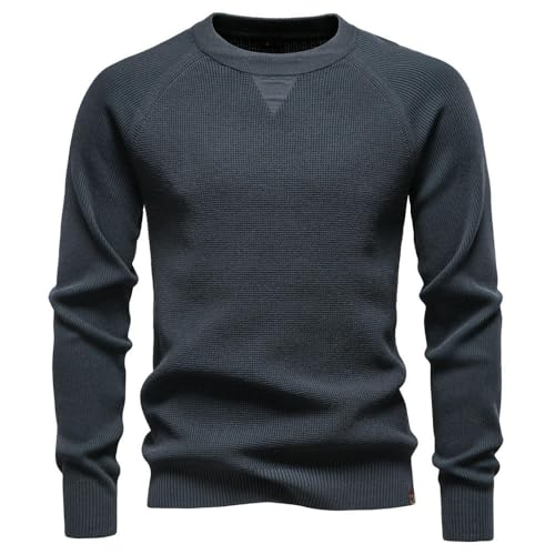 Suéter de punto para hombre moda otoño invierno estilo negocios informal de color liso 5