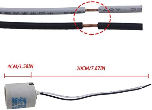 Rextin 10pcs Ceramic Standard Medimun Screw Base Socket E26 E27 Bulb Holders With Wire for Hot Halogen Bulb (E26 B 10pcs)