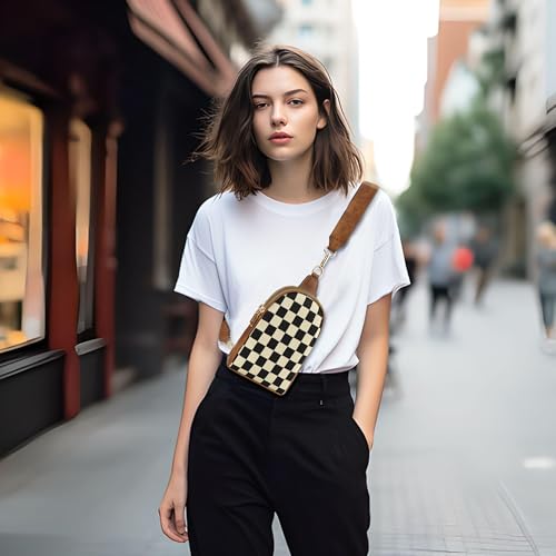 Sling Bag Crossbody Bags For Women Plaid Striped Fanny Packs Chest Bag for Work Shopping2